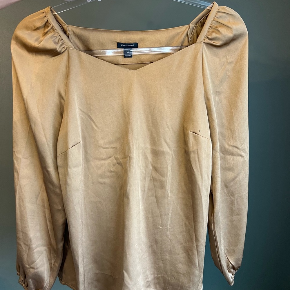 Ann Taylor copper brown blouse size xsmall